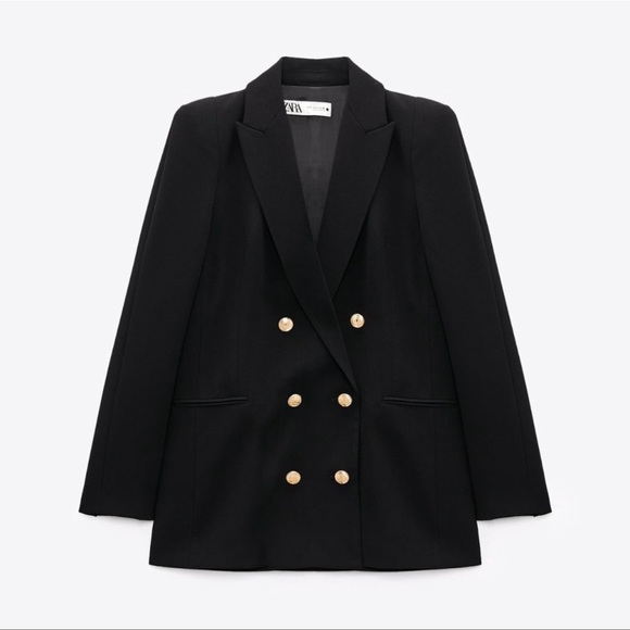 ZARA | NWT SHOULDER PAD DOUBLE BREASTED BLAZER BLOGGERS’S FAVORITE - Picture 13 of 14